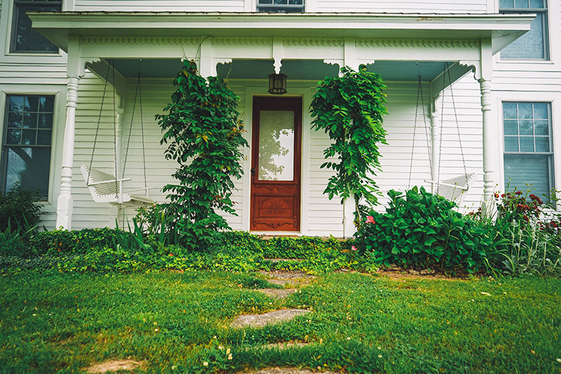 Stately house white lawn