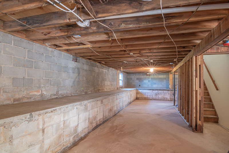 a big, bright sprawling basement